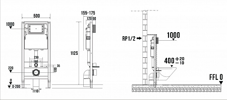 Сенсорная система инсталляции для подвесного унитаза 500х1125 (3 в 1) Terminus Ялта - фото 9 Сенсорная система инсталляции для подвесного унитаза 500х1125 (3 в 1) Terminus Ялта - фото 9