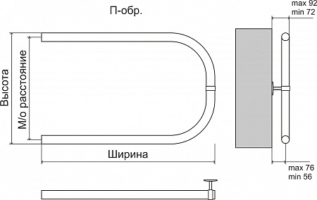 П-обр БШ 320х600 Полотенцесушитель  TERMINUS Ялта - фото 3