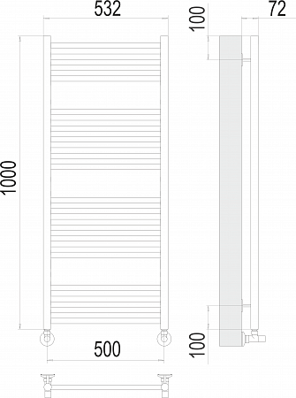 Аврора П20 500х1000 Полотенцесушитель  TERMINUS Ялта - фото 3