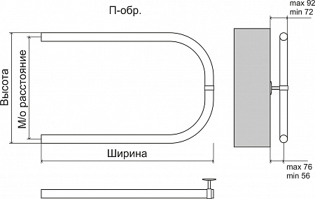 П-обр БШ 500х400 Полотенцесушитель  TERMINUS Ялта - фото 3