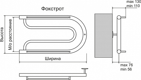 Фокстрот AISI 32х2 320х600 Полотенцесушитель  TERMINUS Ялта - фото 3