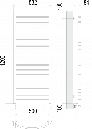 Классик П22 500х1200 Полотенцесушитель  TERMINUS Ялта - фото 3