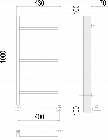 Контур П9 400х1000 Полотенцесушитель  TERMINUS Ялта - фото 3