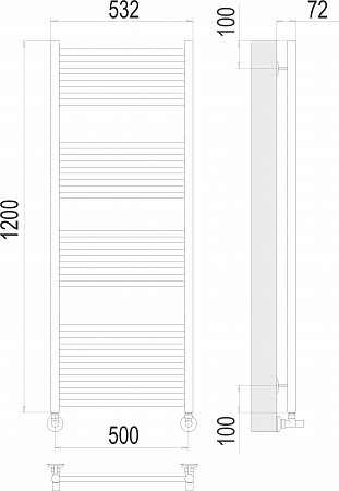 Аврора П22 500х1200 Полотенцесушитель  TERMINUS Ялта - фото 3