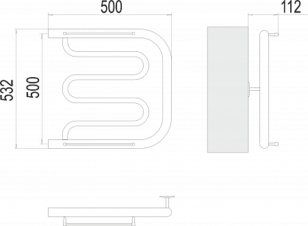 Фокстрот БШ 500х500 Полотенцесушитель  TERMINUS Ялта - фото 3